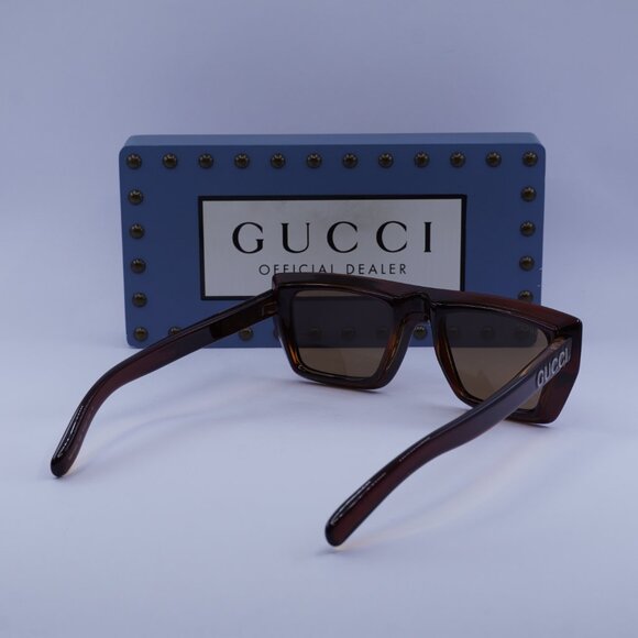 Gucci GG1723S 002 Square Sunglasses -Transparent Brown - Picture 10 of 12